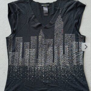 DKNY Vintage Black Short Sleeve Top